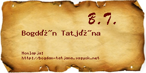 Bogdán Tatjána névjegykártya