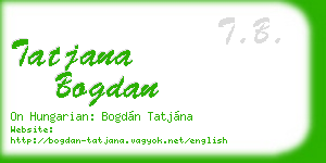 tatjana bogdan business card